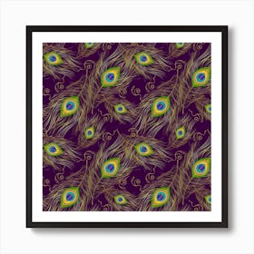 Peacock Feathers Pattern Art Print