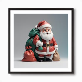 Santa Claus With Gifts Art Print