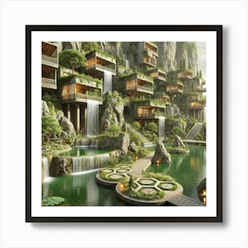 Cascade Sovereignty Residential Terraces And Grottos Art Print