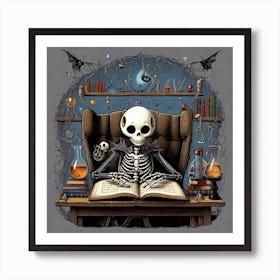 Skeleton Reading Book 1 Art Print