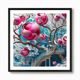 Pink Tree Art Print