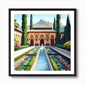 Gardens Of Alhambra 1 Spain Vintage Botanical A(2) Art Print