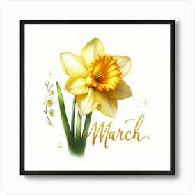 Daffodil - March Birth Flower 1 Art Print