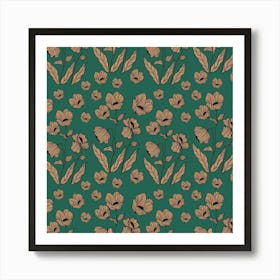 Green Floral Art Print