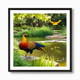 Pheasant In The Garden Art Print