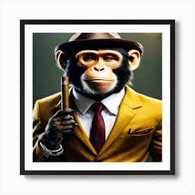 Monkey In A Suit 1 Art Print