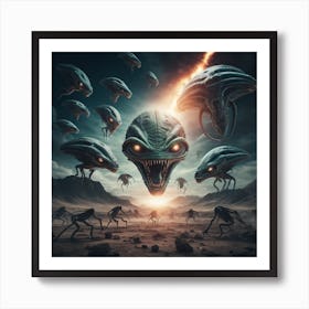 Aliens Attack Art Print