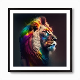 Rainbow Lion Art Print