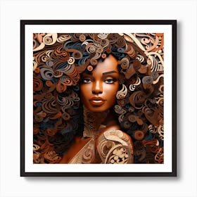 African Woman With Curly Hair 1 Art Print