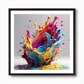 Leonardo Diffusion Xl Colorful Paint Splash Glitter Higo Lindo 0 Art Print