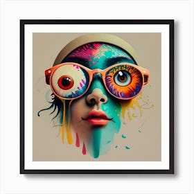 Eye Glass Eyes, Digital Art Art Print