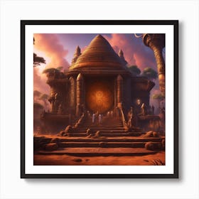Temple In The Desert Art Print