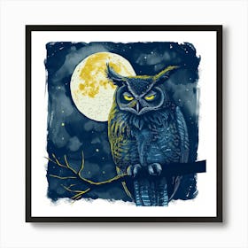 Owl At Night 7 Art Print