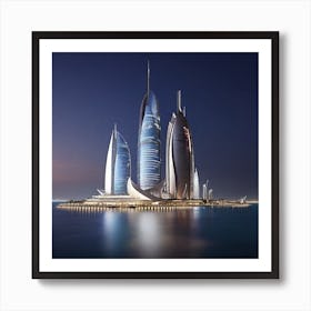 Leonardo Diffusion Xl Qatar Doha Stands Proudly Atop A Illum 0 Art Print