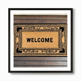 A Photo Of A Door Mat With A Welcome Mat Pattern 19 Art Print