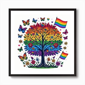 Rainbow Tree Art Print