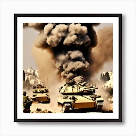 Israeli Tanks In Jordan 3 Art Print