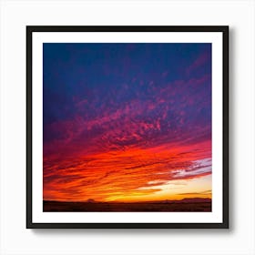 Firefly Vivid Sunset Sky Intense Reds And Purples For Breathtaking Sunset Skies Affiche