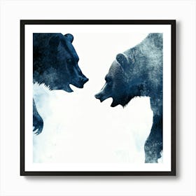 Two Bears Fighting 1 Art Print