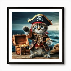 Pirate Kitten 1 Art Print