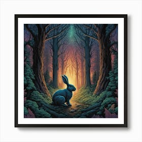 Rabbit In The Woods 33 Art Print