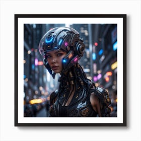 Futuristic Girl Art Print