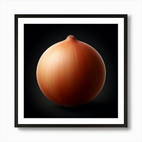 Onion On Black Background Art Print