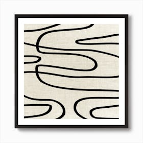 Abstract Black And White Lines Art Print