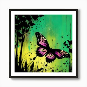 Butterfly In The Forest 1 Art Print