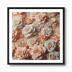 Peach Roses Background Art Print