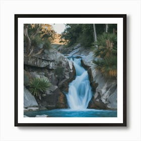 New Zealand Rocky Waterfall Art Print