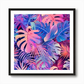 Tropical Leaves Seamless Pattern 13 Art Print