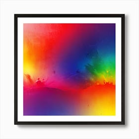 Abstract Rainbow Paint Art Print