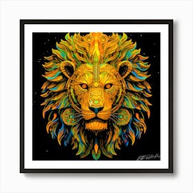 Wild Cat - Lion Of The Night Art Print