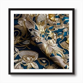 Chinese Embroidered Fabric Art Print
