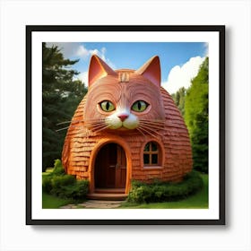 Firefly Whimsical Cat Shaped House With Playful Charm 65862 (2) Art Print