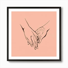 Two Hands Holding Hands 3 Art Print