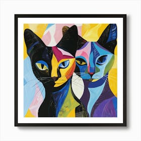 Kisha2849 Burmese Cats Colorful Picasso Style No Negative Space 8a1115cc Cfe6 4de4 9721 C25cbe9473f1 Art Print