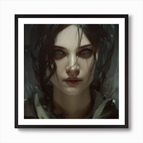 Girl With Blue Eyes Art Print