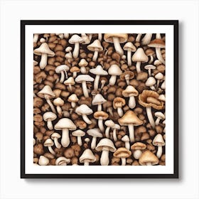 Mushroom Background Art Print