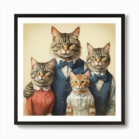 Family Of Cats 4 Art Print