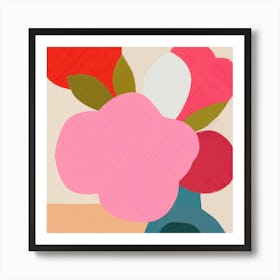 Abstract Flowers in Vase Painting 02 Art Print