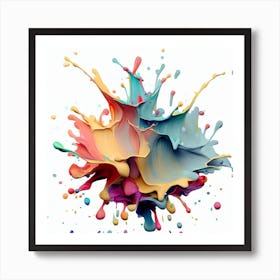 Colorful Paint Splash Art Print