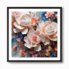 Peony Flowers Art Print