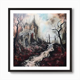 Dark Vibrant Stream Art Print