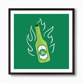 Green Poblano Hot Sauce Square Art Print