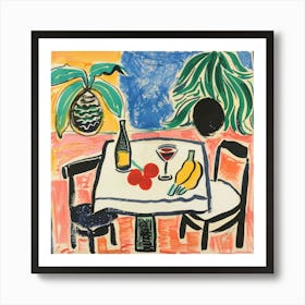 Table With Wine Matisse Style 7 Art Print