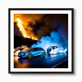 Blue Flames Art Print