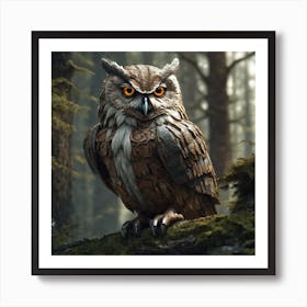 Owl In The Woods 33 Art Print