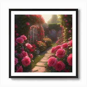 Magical Rose Garden Art Print